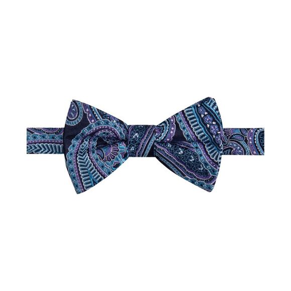 Countess Mara Mens Claremont Paisley Self-tied Bow Tie, Blue, NWT - Picture 1 of 1